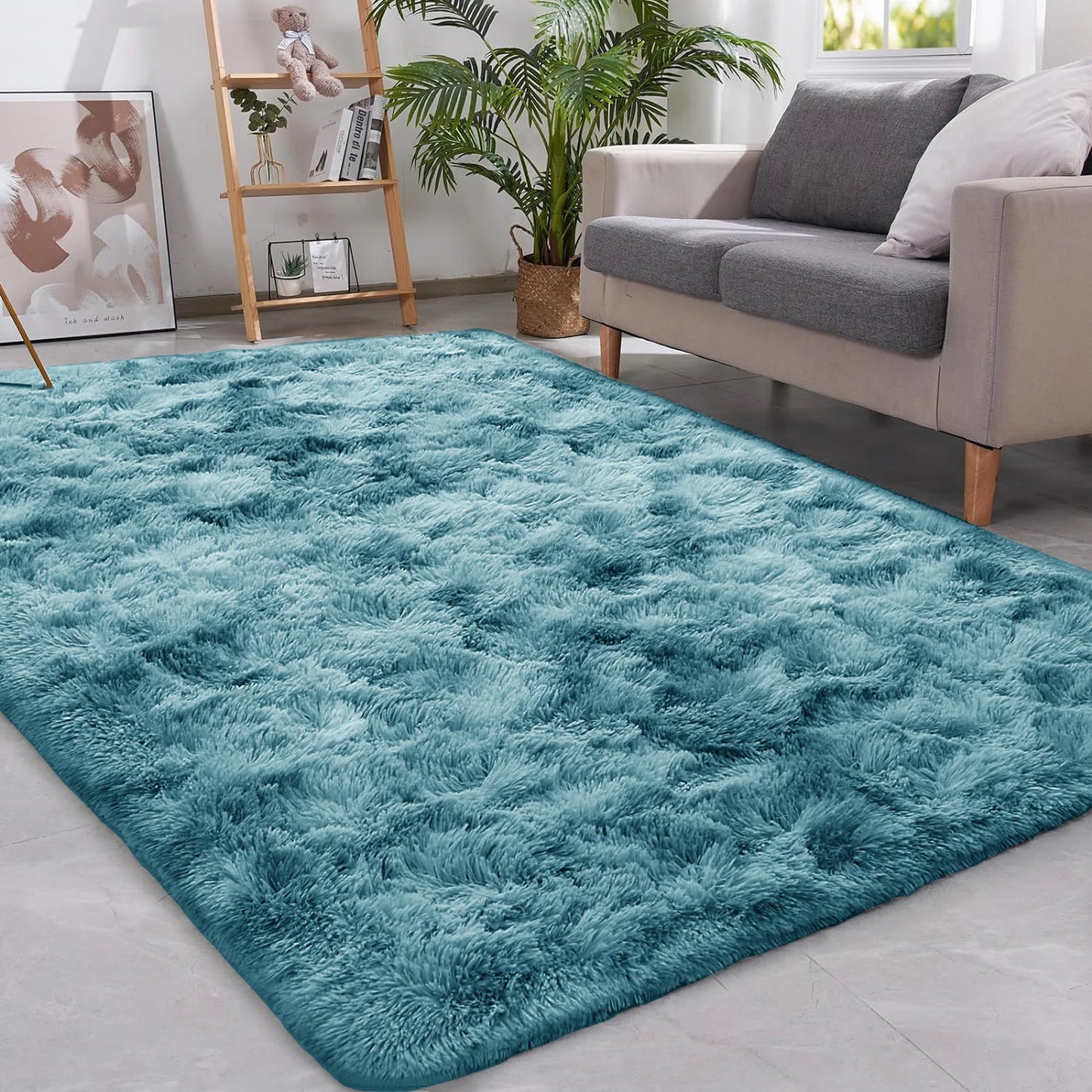Rugs 160x230cm 120x160cm Soft Fluffy Area Rugs for Bedroom Living Room Dorm Nursery Kid Washable Rug Antiskid Shaggy Rug Carpets Peaceful Pleasures Health and Wellness Blue 120x160cm