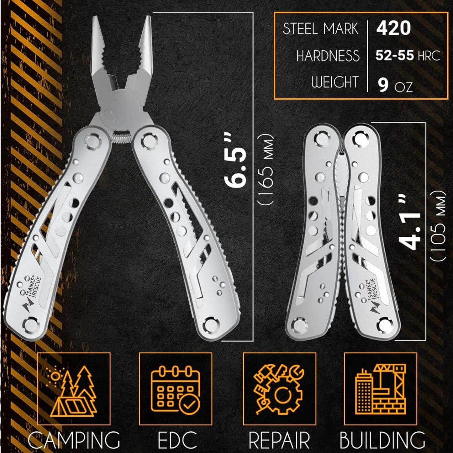 Multitool 24 in 1 Multi Tool Plier Wire Stripper Folding Pliers Outdoor Camping Portable Folding Pocket Pliers Knife Hiking Peaceful Pleasures Health and Wellness