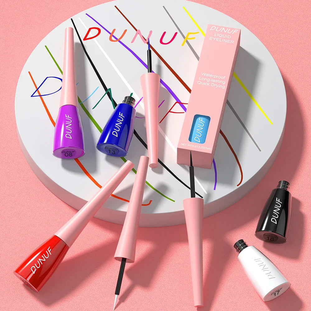 DUNUF Waterproof Liquid Eyeliner – Smudge-Proof, 8+ Colors