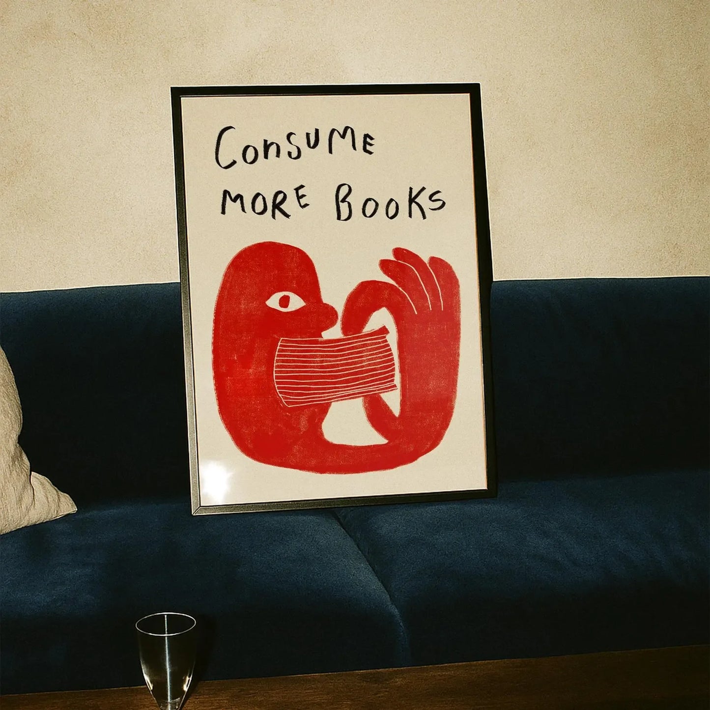Retro "Consume More Books" Canvas Wall Art | Book Lover Gift