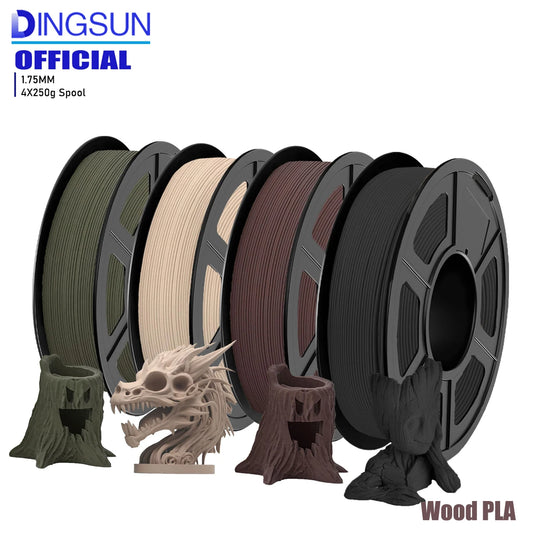 Wood PLA Filament 1.75mm Bundle – 4 Colors, Vacuum Packed 3D Printer Filament Peaceful Pleasures Health and Wellness 4 Color set