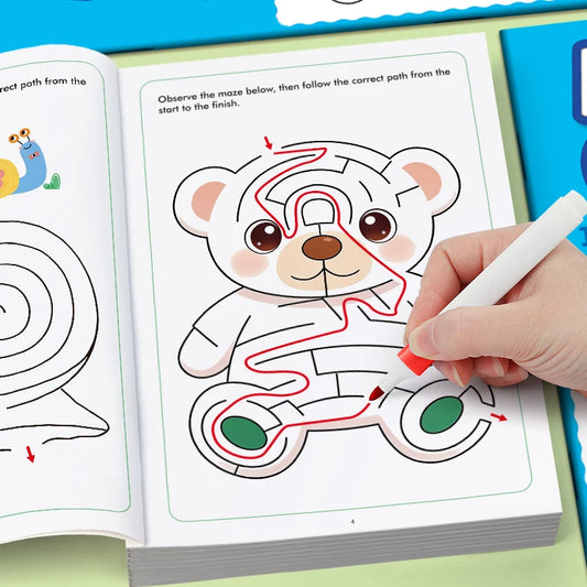 32 Pages Kids Maze Game Book Improve Reasoning Ability Concentration Peaceful Pleasures Health and Wellness