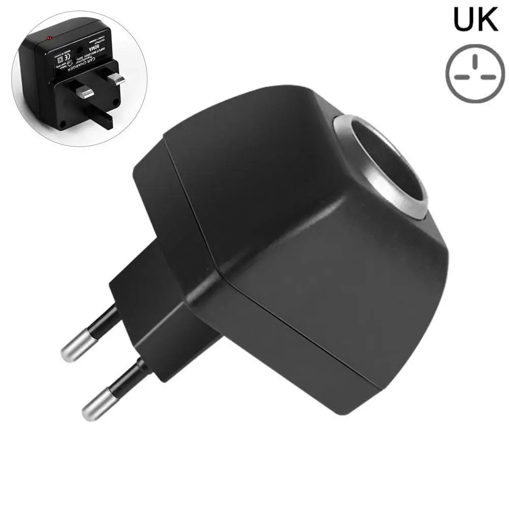 220V To 12V Car Mounted Cigarette Lighter AC Adapter With Car Socket Auto Charger UK Plug For Car Electronic Devices Peaceful Pleasures Health and Wellness UK Plug