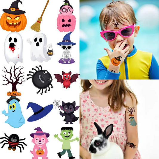 63-Piece Spooky Temporary Tattoo Stickers – Waterproof Halloween Temporary Tattoo Stickers Oasis Select