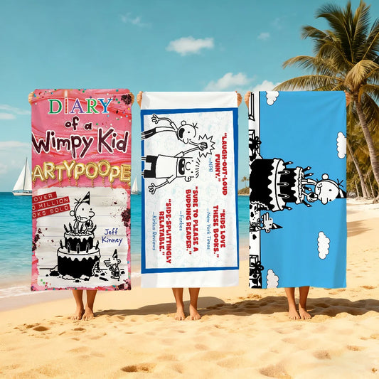 Anime Wimpy Kid Quick-Dry Beach Towel | Soft Pool & Travel Towel Quick-Dry Beach Towel Peaceful Pleasures Health and Wellness