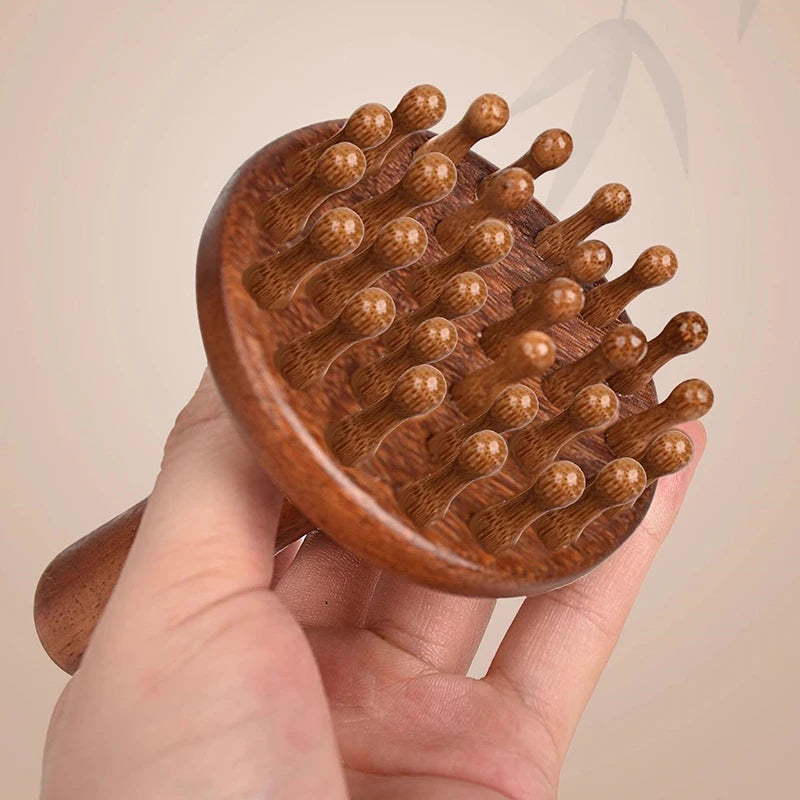 Sandalwood Gua Sha Meridian Massage Brush – Full Body Relief