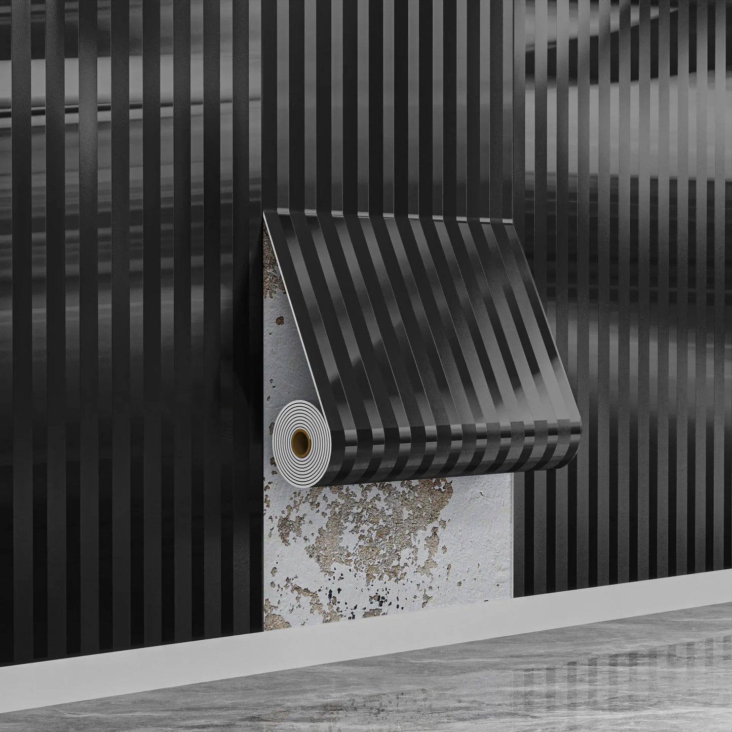 Metallic Stripe Peel & Stick Wallpaper – Gold, Silver, Black