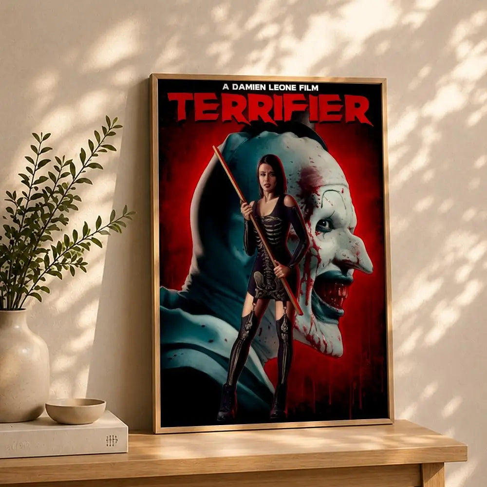 Terrifier Movie Poster HD Self-Adhesive Waterproof Wall Art Movie Wall Poster Peaceful Pleasures Health and Wellness