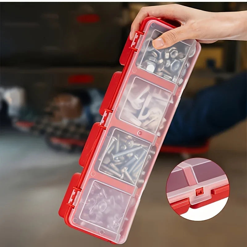 1/2 Piece Set of Screw Parts Storage Box, Miscellaneous Box, Electronic Hardware Accessories, Small Plastic Organizer with Slanted Opening and Lid, Small Classification Screw Parts Box Organizer Peaceful Pleasures Health and Wellness 1Pcs