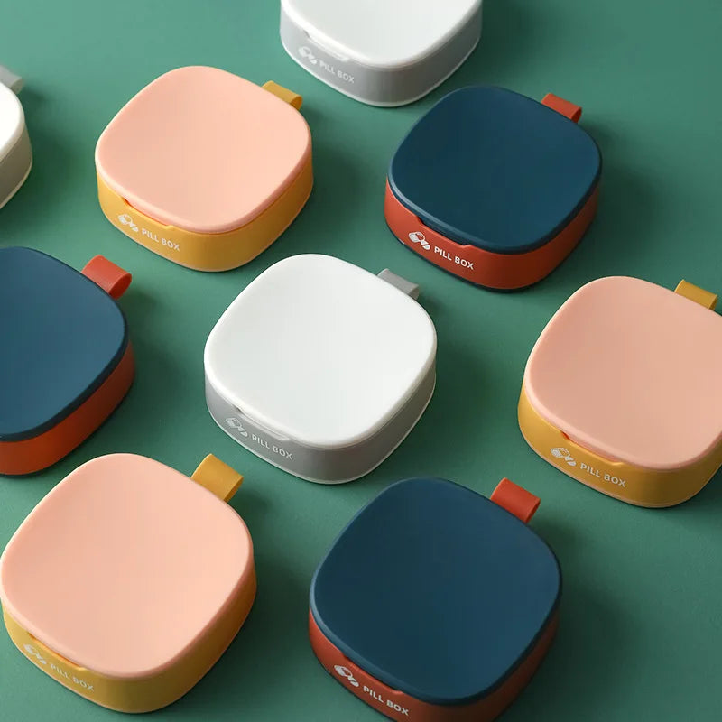 Mini Small Portable Travel Pill Box Vitamin Cases Container Organizer Storage Tablet 4 Grids Medicine Fish Oils Peaceful Pleasures Health and Wellness