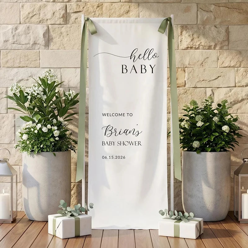 Personalized Baby Shower Welcome Sign | Custom Fabric Banner
