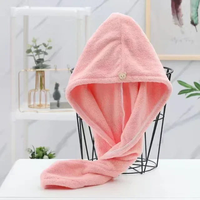 Microfiber Quick-Dry Hair Towel Cap for Women – Soft & Absorbent
