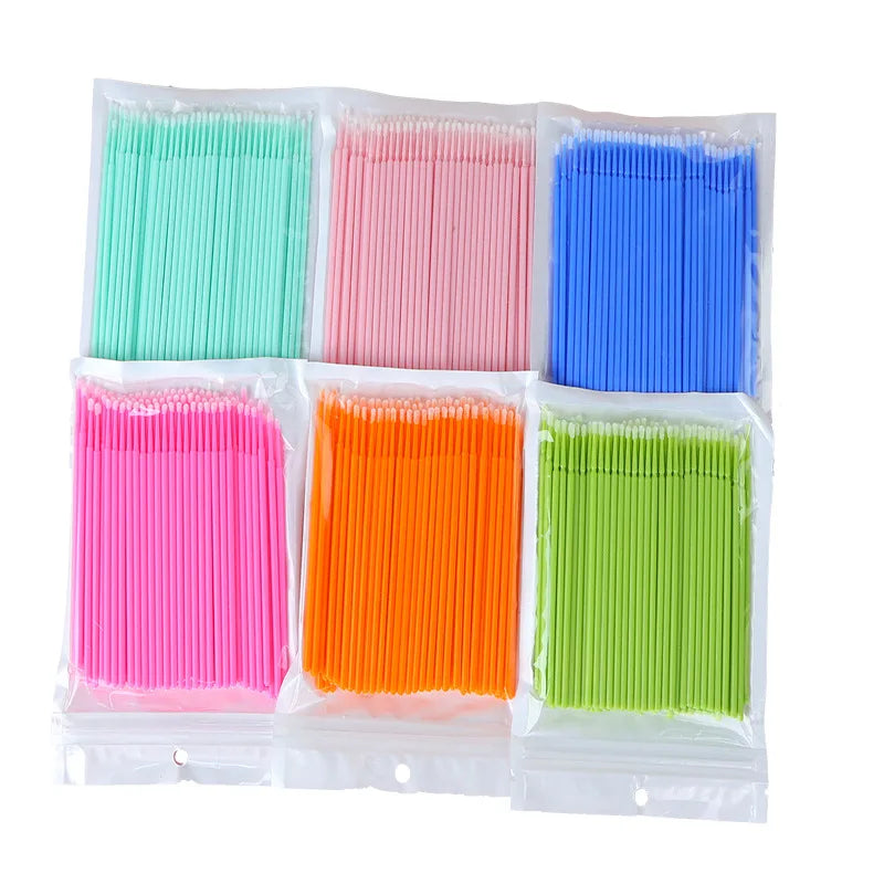 100Pcs Eyelash Micro Cleaning Brushes | Lash Extension Swabs
