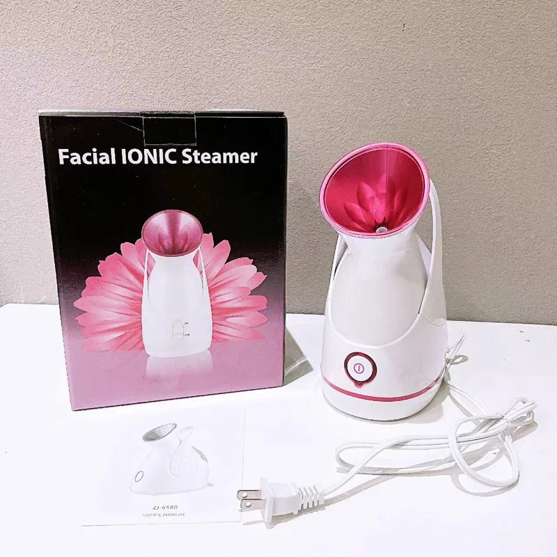 Facial Steamer - Nano Ionic Face Steamer Warm Mist Steamer for Home Sauna SPA, Humidifier for Face Steamer for Deep Cleaning Peaceful Pleasures Health and Wellness US Plug