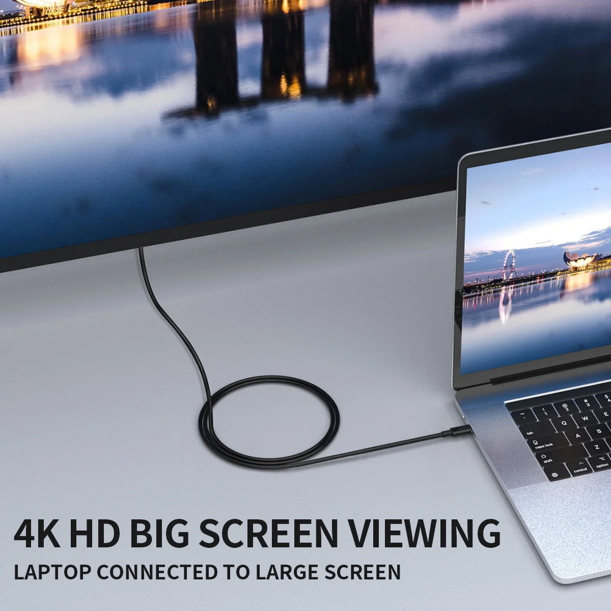 USB-C to HDMI 4K Cable 6.6ft | Mac, iPad, Chromebook, TV
