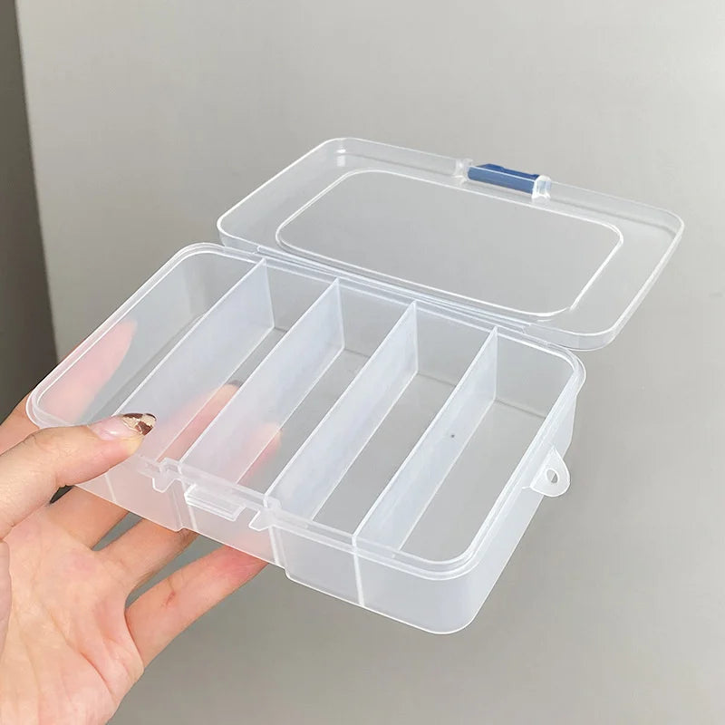 2-Pack 5-Grid Transparent Jewelry Storage Box | Earring Organizer