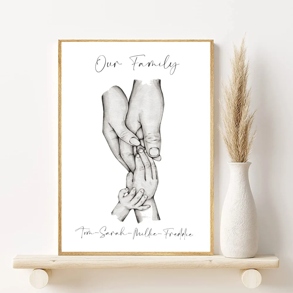Family Hands Abstract Art Poster | Modern Wall Décor Wall Art Poster Peaceful Pleasures Health and Wellness z11 50X70cmNoframe