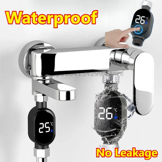 Digital LED Shower Thermometer | Tri-Color Water Temp Display Digital Shower Thermometer Oasis Select