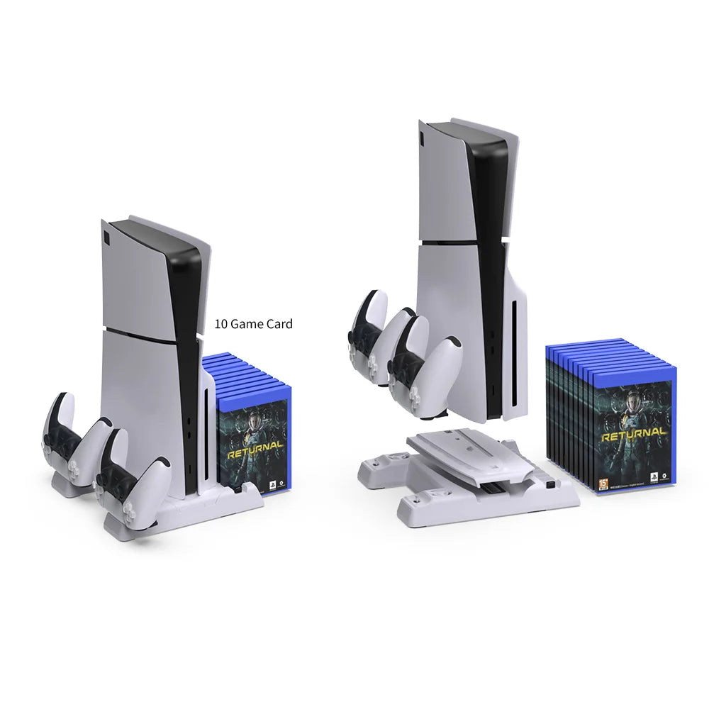 For PS5 Pro/PS5 Slim Multifunctional Host Dissipation Base For PS5 Pro Controller Charging Charging And Disc Storage Rack Peaceful Pleasures Health and Wellness