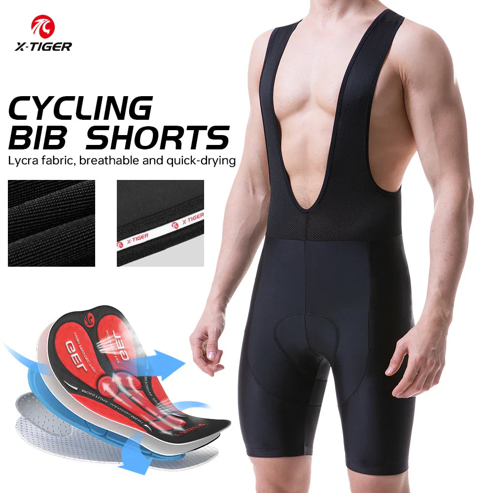 X-TIGER Men's Cycling Bib Shorts 5D Gel Pad Pro Lycra