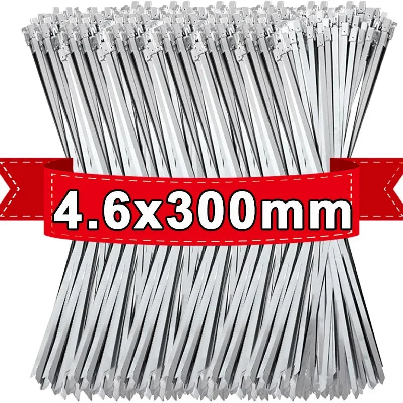 Stainless Steel Cable Ties – Self-Locking Heavy Duty Peaceful Pleasures Health and Wellness 20PCS 4.6x300mm United States