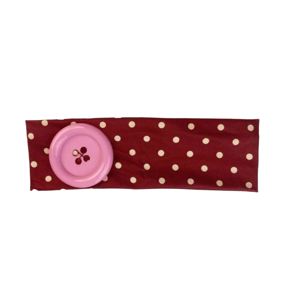 Wide Polka Dot Headband | Vintage Elastic Wrap for Yoga & Gym Hair Headband Peaceful Pleasures Health and Wellness Red-Pink