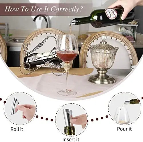 10/20pcs/ Set Silver Aluminum Foil Wine Pourer Disc Foldable Flexible Reusable Mini Drip Stop Pour Spouts Dis Peaceful Pleasures Health and Wellness