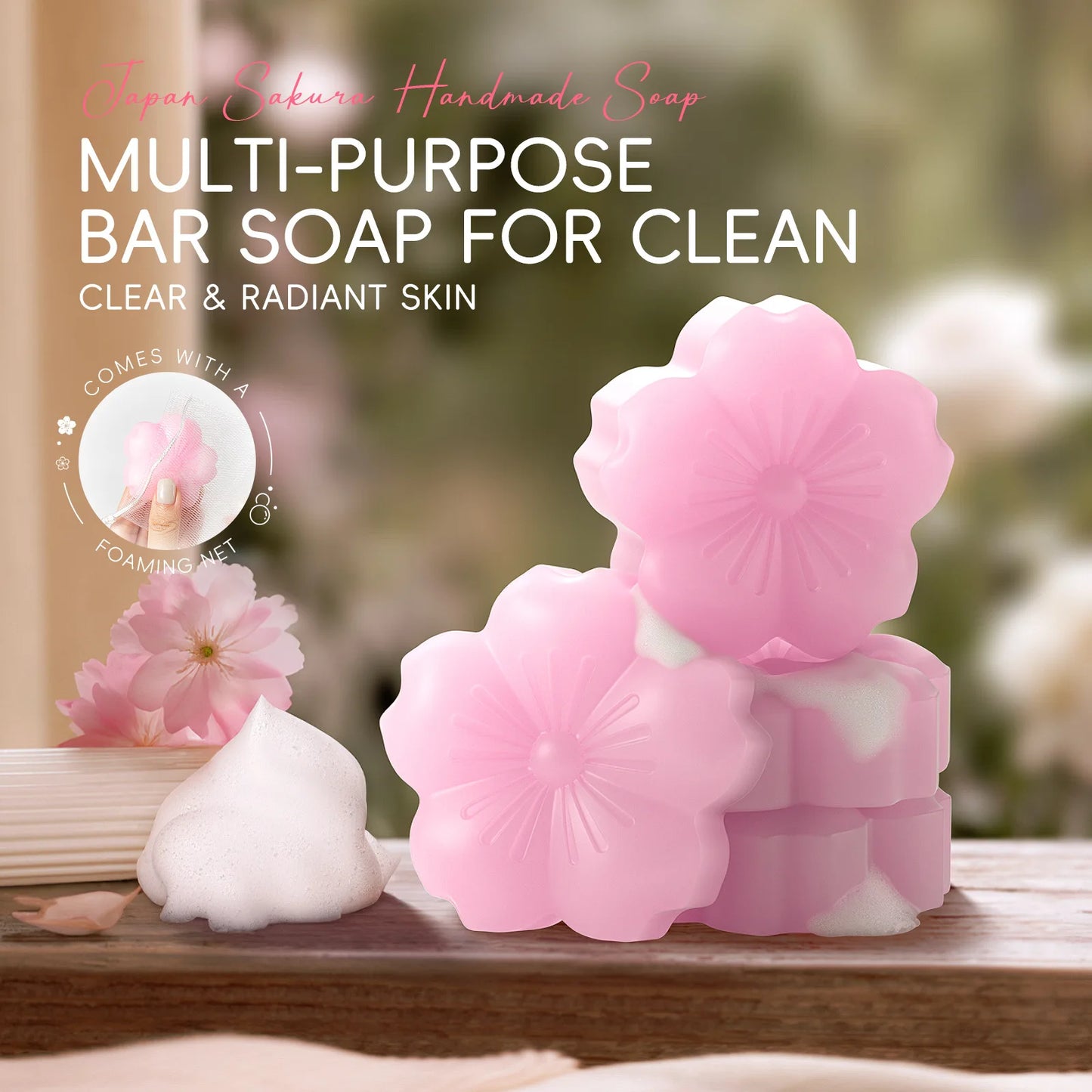 LAIKOU Sakura Facial Soap – Moisturizing Foam Face & Body Wash