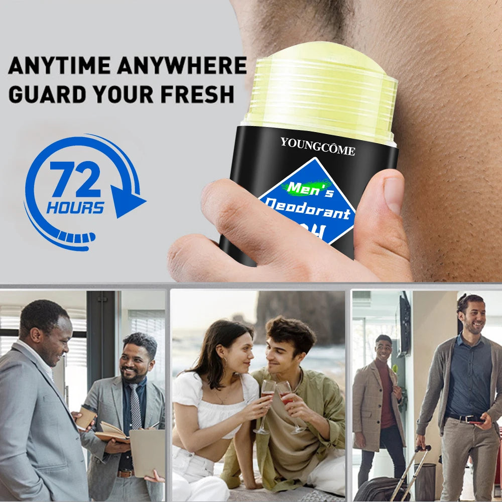 Men's Deodorant Stick Anti Sweating Keep Drying Lasting Fragrance Remove Armpit Odor Underarm Refresh Sticks Fade Body Odor Peaceful Pleasures Health and Wellness