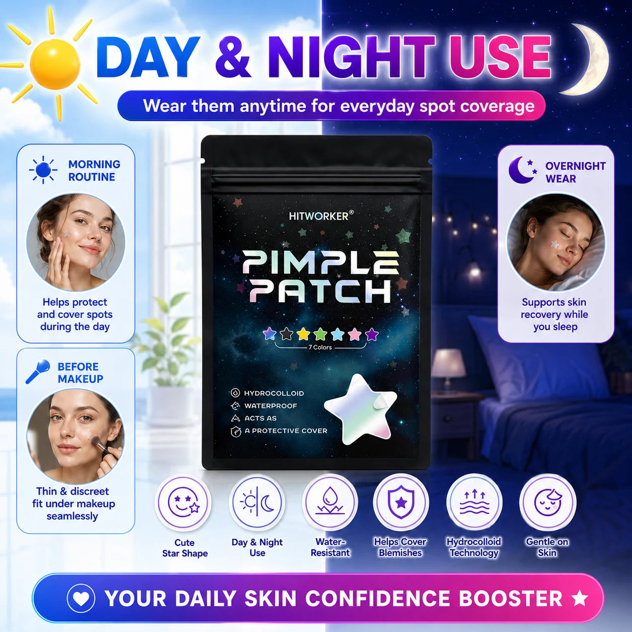 Hydrocolloid Acne Patches – Invisible & Waterproof | All Skin