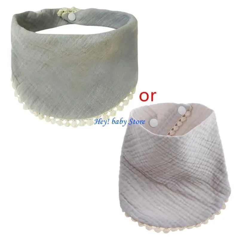 Cotton Gauze Baby Burp Cloth – Adjustable Triangle Bib Newborn