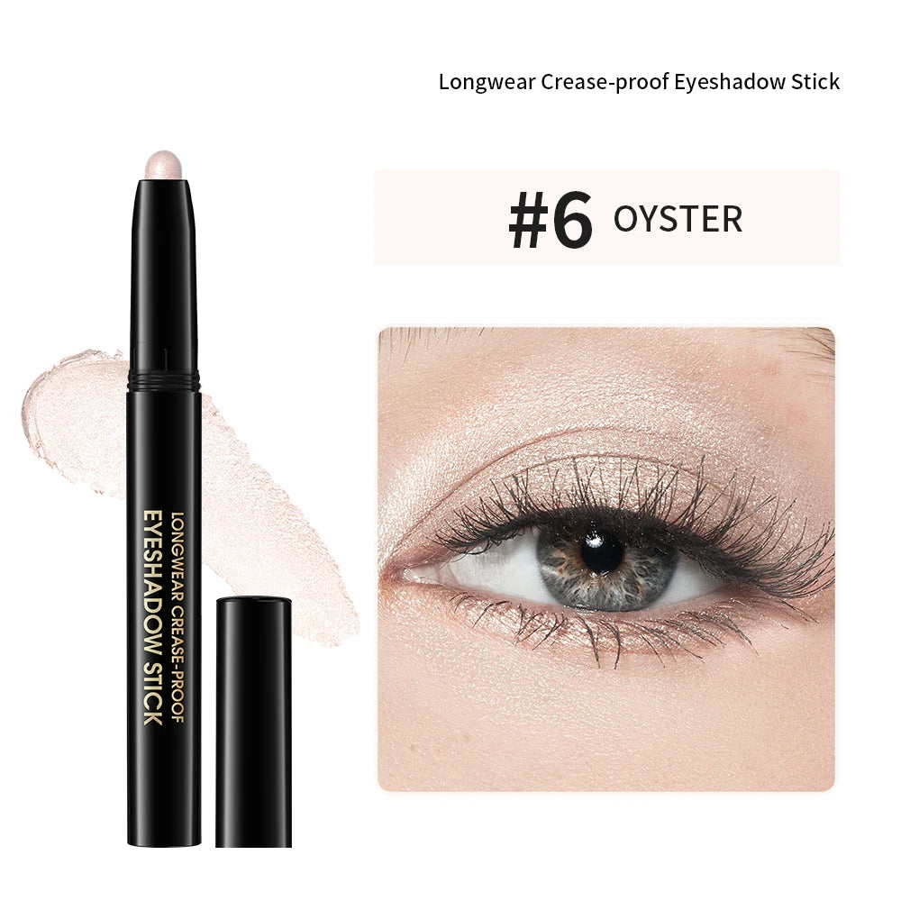 10 Colors Glitter Eyeshadow Stick 10 Counts Highlighter Eye Shadow Stick Set Colorful Eyeshadow Pencil Crayon Eyeliner Cosmetic Peaceful Pleasures Health and Wellness 6OYSTER SHIMMER