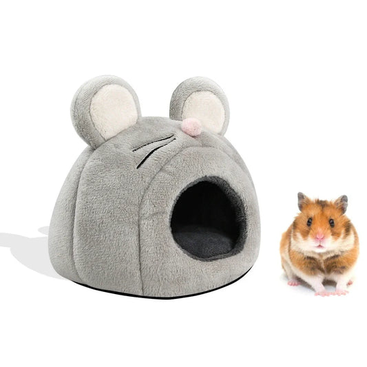 Mouse-Shaped Hamster Bed & Hedgehog Hideout | Fleece Pet Nest Small Pet Hideout Peaceful Pleasures Health and Wellness