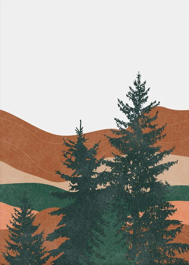 Mid Century Modern Desert Cactus Canvas Wall Art Print
