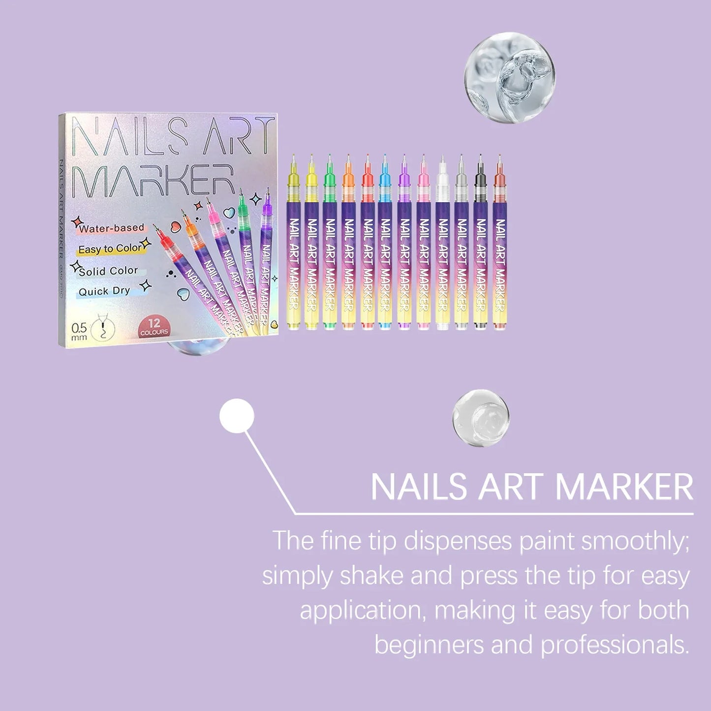 Nymixa 12-Grid Rhinestone & 12-Color DIY Nail Art Kit