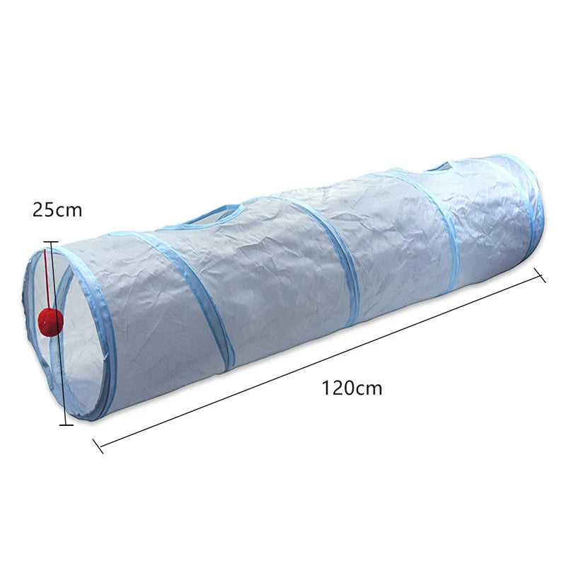 3-Way Foldable Cat Tunnel Toy with Peep Hole | Interactive