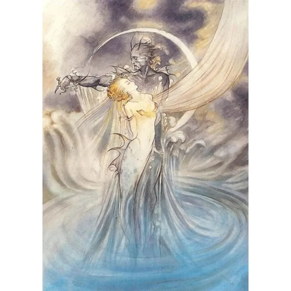 Yoshitaka Amano Final Fantasy Game Luxury Poster Waterproof Wall Art Printing Home Living Bed Room Bar Aesthetic Decor Peaceful Pleasures Health and Wellness 8 55x80cm