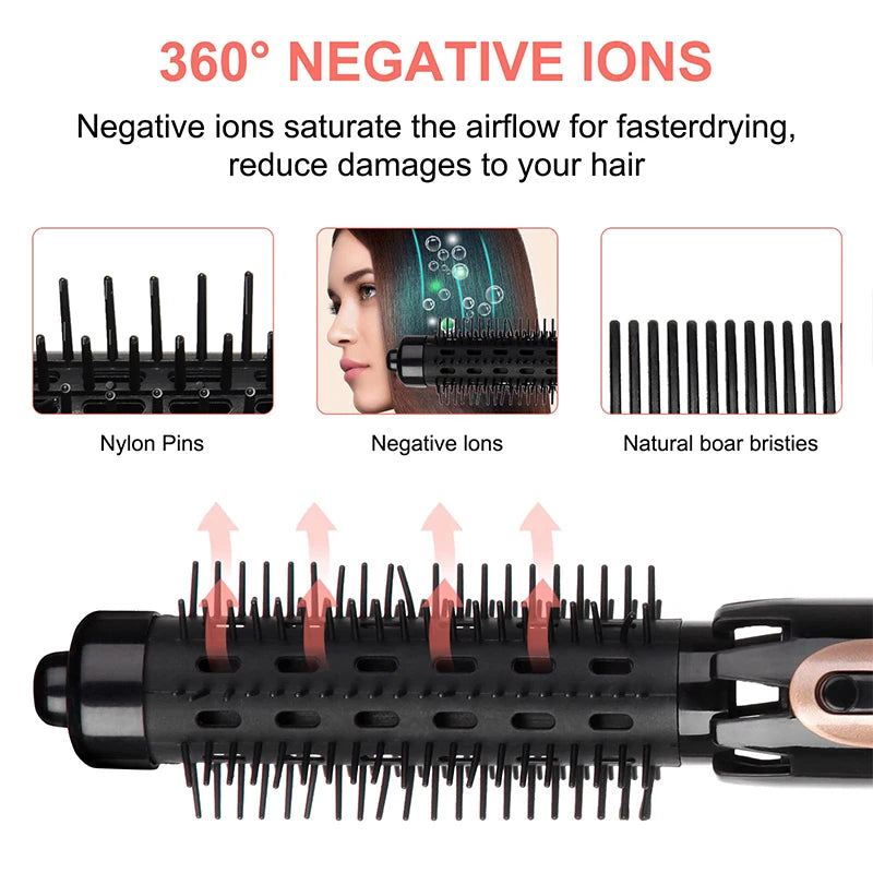 Blow Dryer Brush 4 in 1 Hot Air Brush Set Professional One Step Volumizer Negative Ions Salon Dryer Hair Style Peaceful Pleasures Health and Wellness