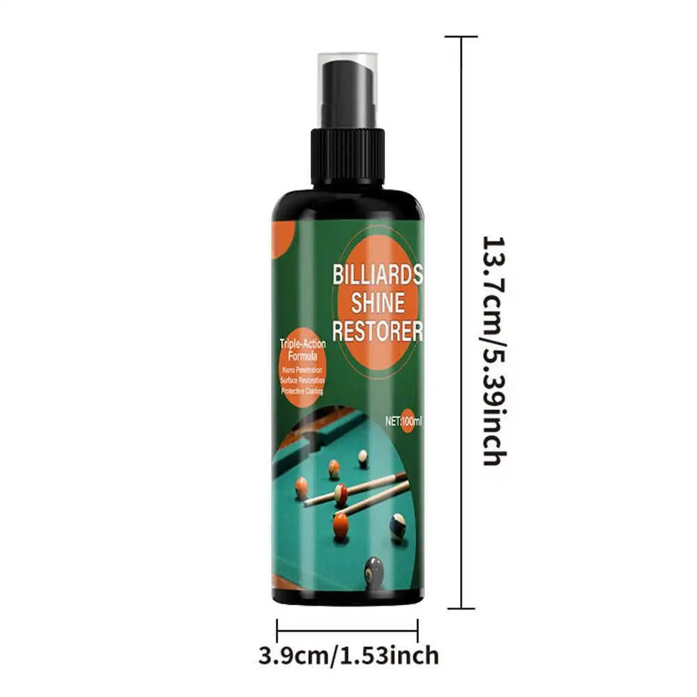 Professional Billiard Ball Cleaner Kit 100ml Scratch Renewal Spray & Microfiber Towel For Cleans, Polishes, Home & Club Use Peaceful Pleasures Health and Wellness 100ml