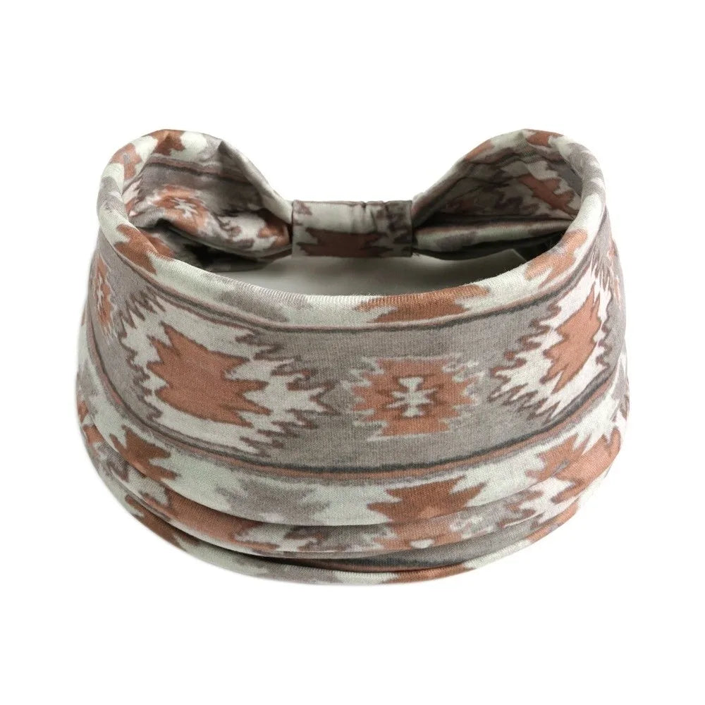 Boho Knot Wide Turban Headband – Elastic Hair Wrap for Women