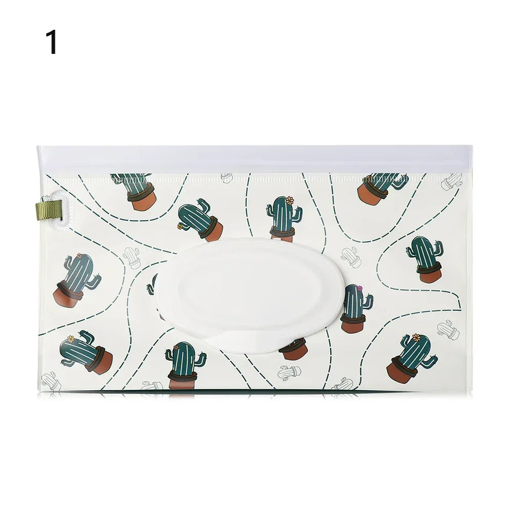 Baby Wet Wipes Carrying Case Bag | Stroller Snap-Strap Clutch