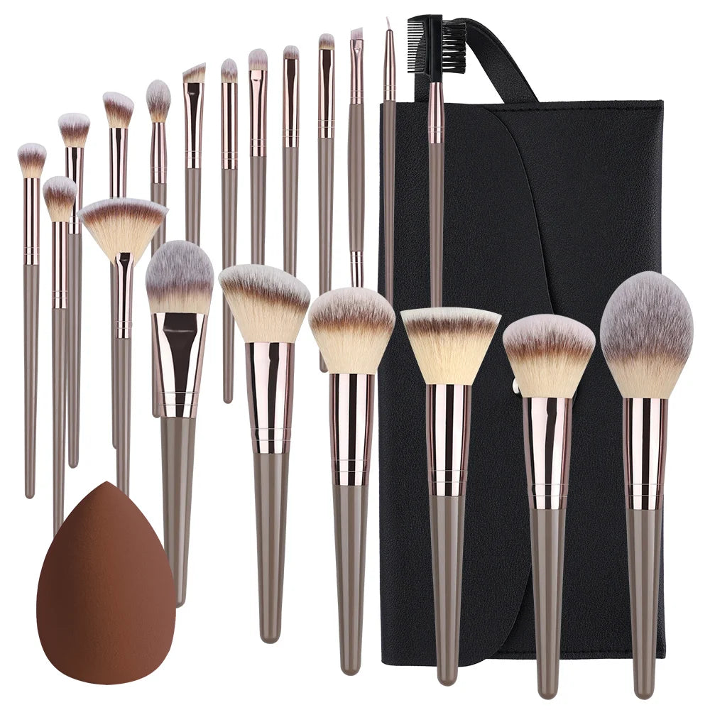 RUNTOIN 3-20Pc Makeup Brush Set | Blush, Foundation & Eyeshadow
