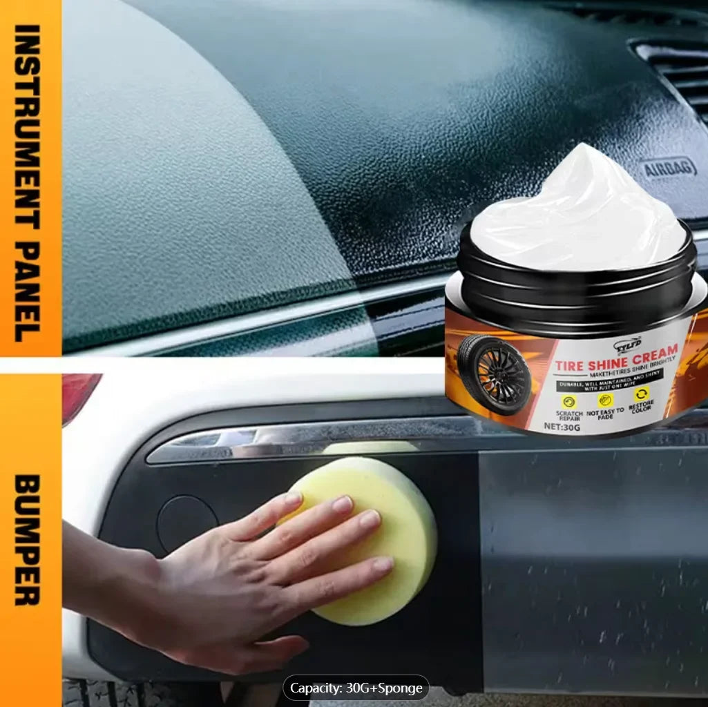 Car Plastic Restorer & Tire Shine 30G | UV Protection Anti-Fade