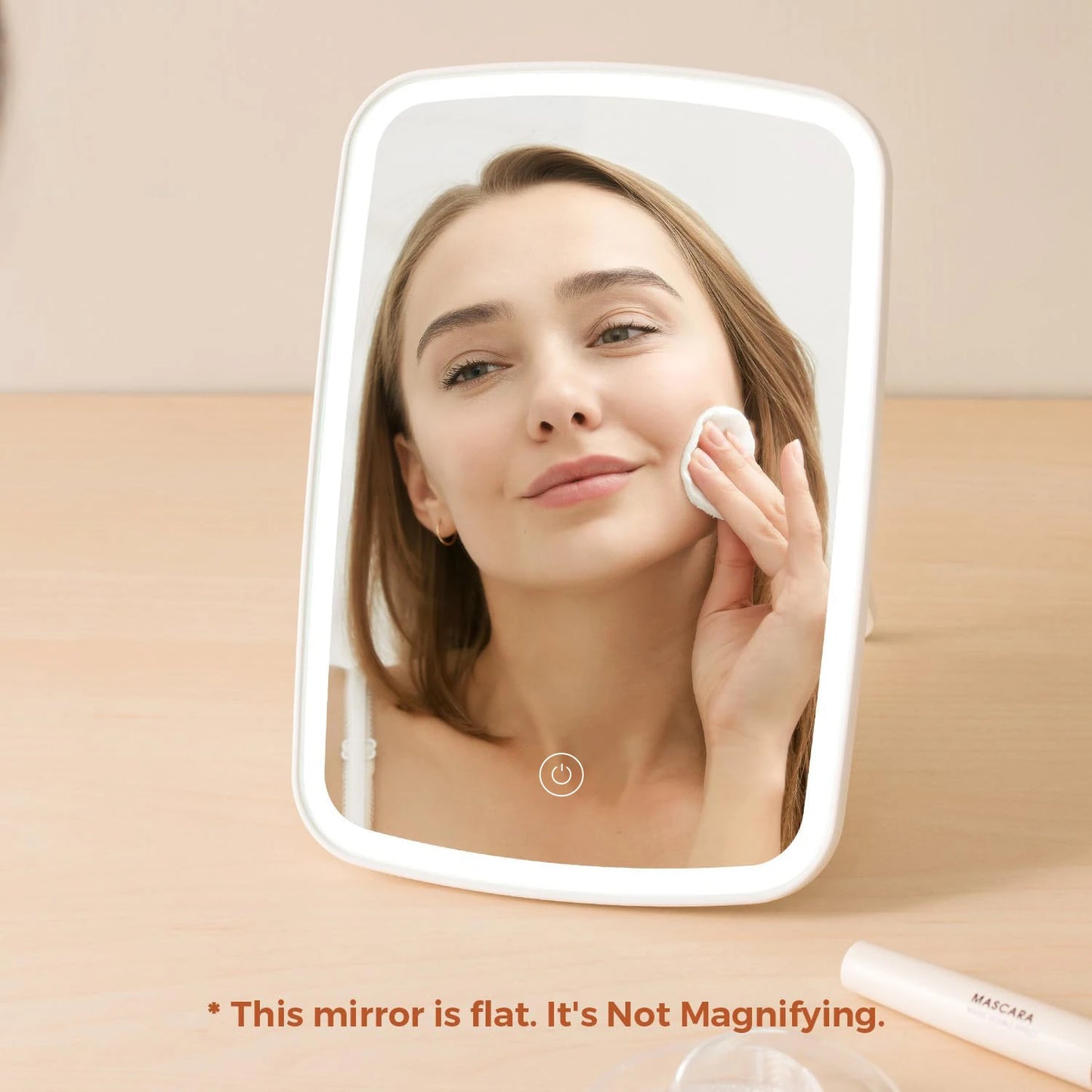 LED Makeup Mirror with Stand Desktop Folding Compact Square Travel Cosmetic Portable Lighted Vanity Mirror Touch Screen Tabletop Peaceful Pleasures Health and Wellness