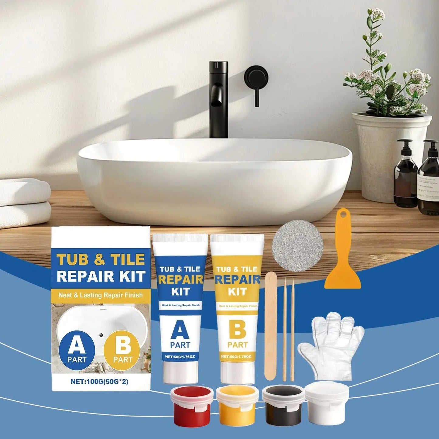 Waterproof Tile & Grout Repair Kit Permanently Seals Cracks Prevents Mold & Leaks For Bathtub, Shower, Bathroom & Kitchen Floors Peaceful Pleasures Health and Wellness