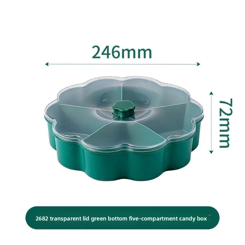 New year candy plate with lid new year fruit plate living room for home plastic snacks dried fruit storage box Peaceful Pleasures Health and Wellness