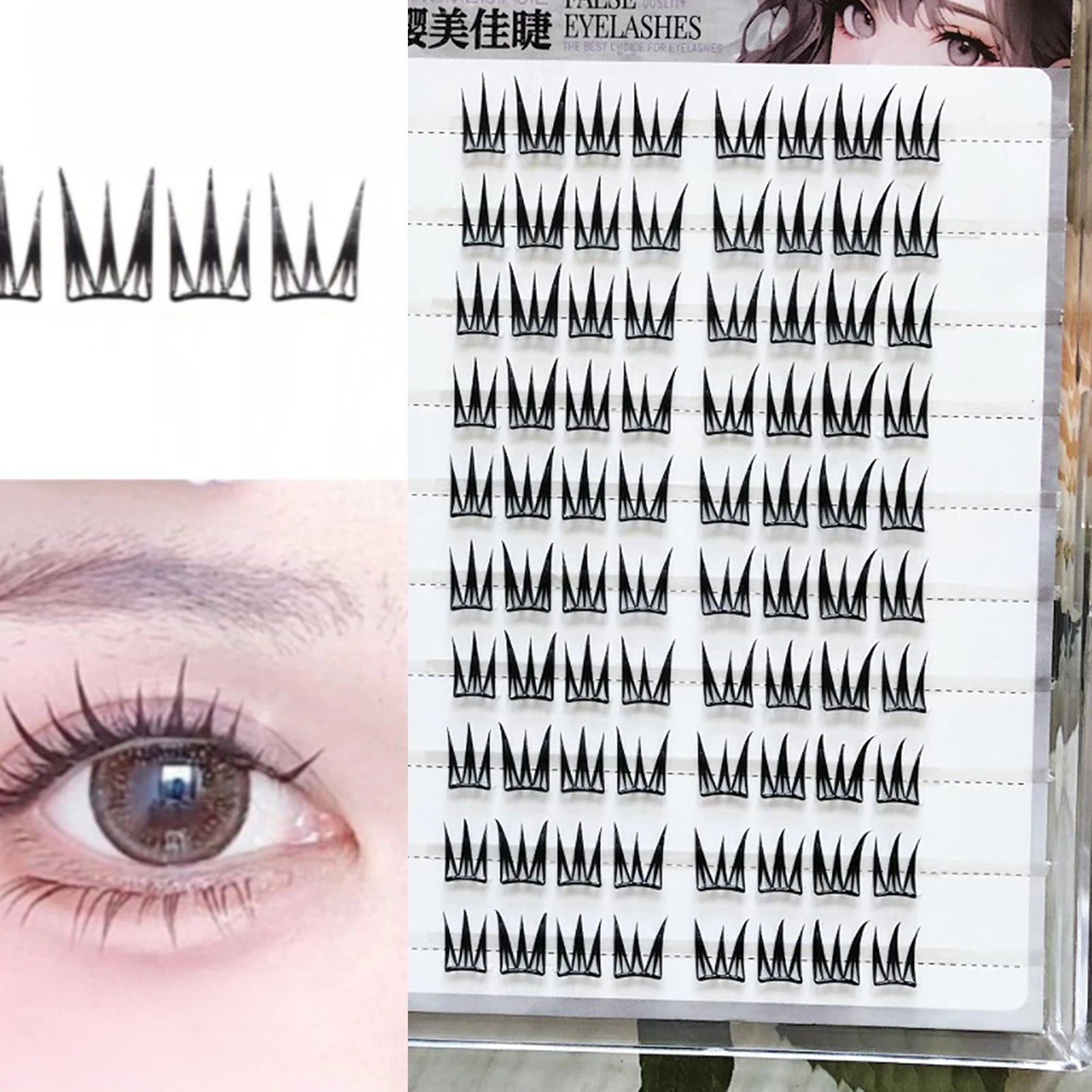 Large Capacity False Eyelashes V-shaped Cross Design Fluffy Natural Curly Lashes Extension For Daily Wear Perfect Eye Makeup Peaceful Pleasures Health and Wellness