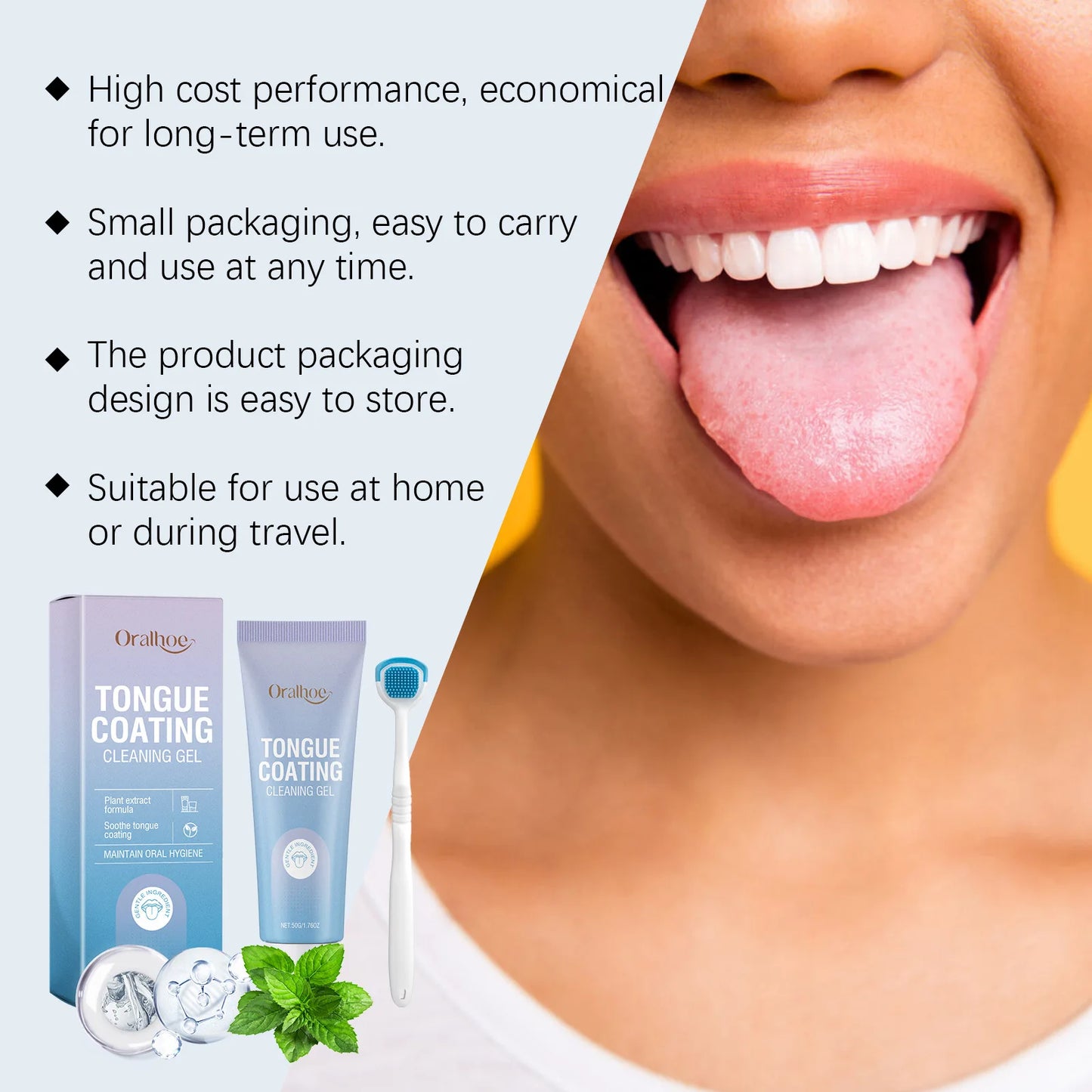 Tongue Cleaning Gel Set – Bad Breath & Bacteria Fighter Kit
