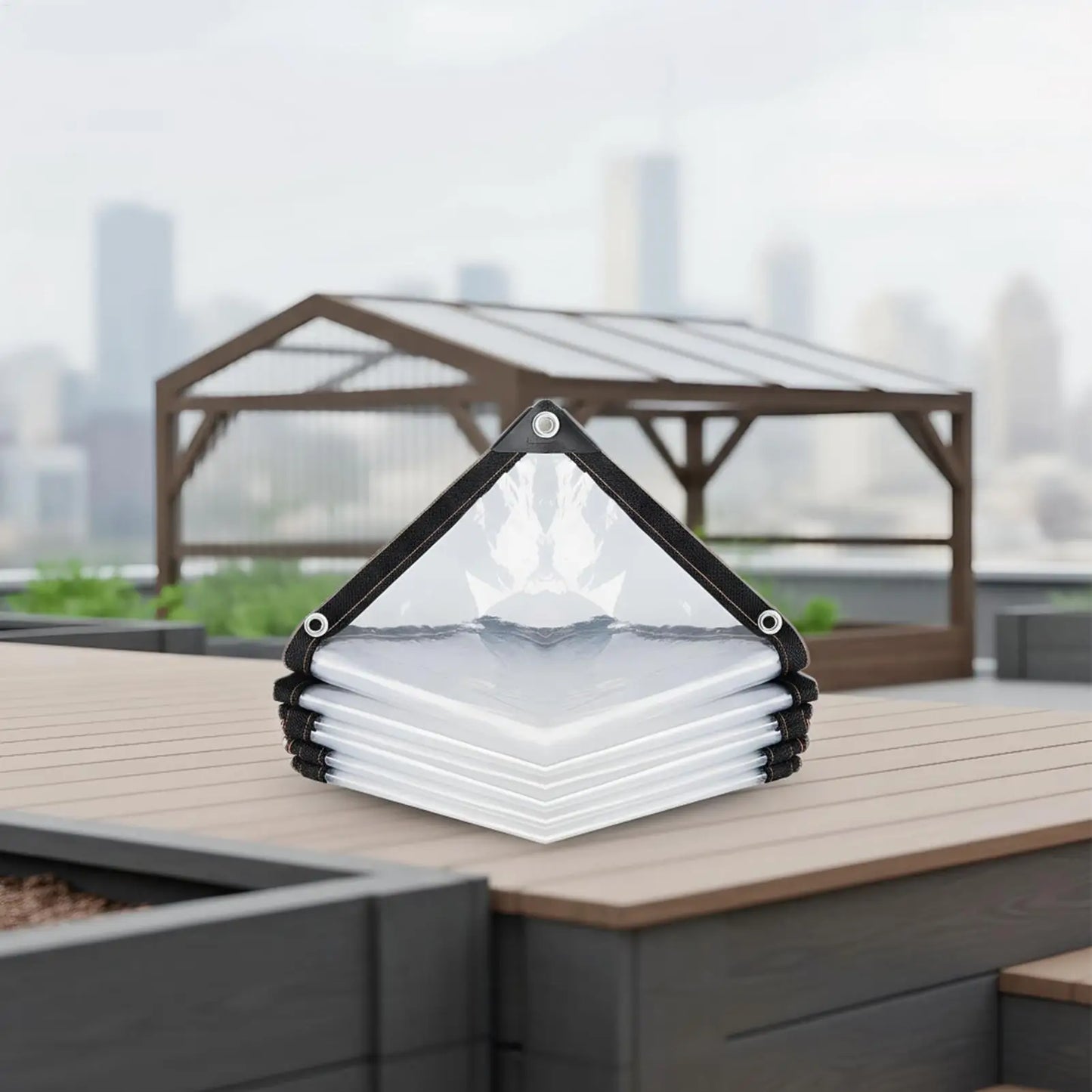 Heavy-Duty Clear PVC Waterproof Tarp | Patio Greenhouse Cover