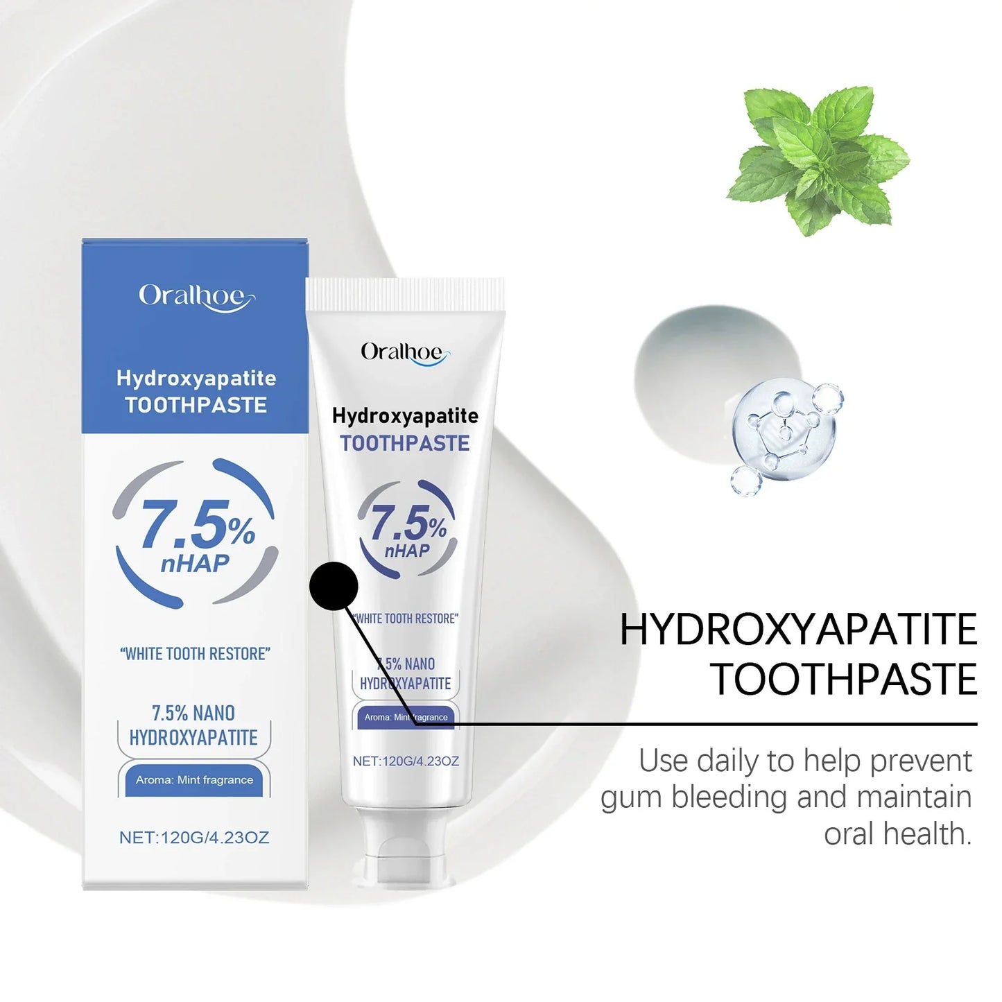 Oralhoe Mint Whitening Toothpaste – Fresh Breath & Stain Removal